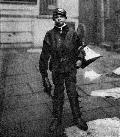 Scavenger Boy, Who Cleans Up Horse Droppings in the Road, London, 1926-1927 by Unbekannt
