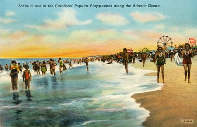 Scene at one of the Carolinas Popular Playgrounds along the Atlantic Ocean by Unbekannt