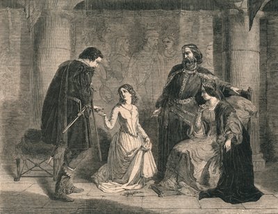 Scene from Hamlet - King, Ophelia, and Laertes, 1852 by Unbekannt