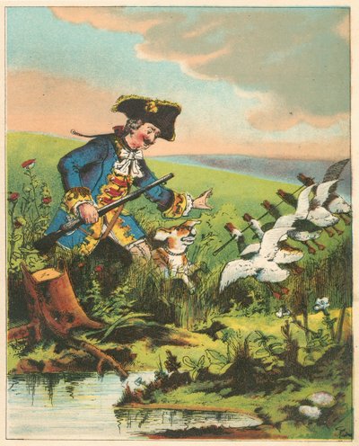 Scene from The Adventures of Baron Munchausen by Rudolph Erich Raspe, c1850 by Unbekannt