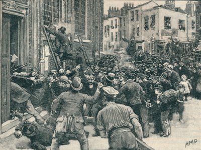 Scene in the Birmingham No Popery Riots by Unbekannt
