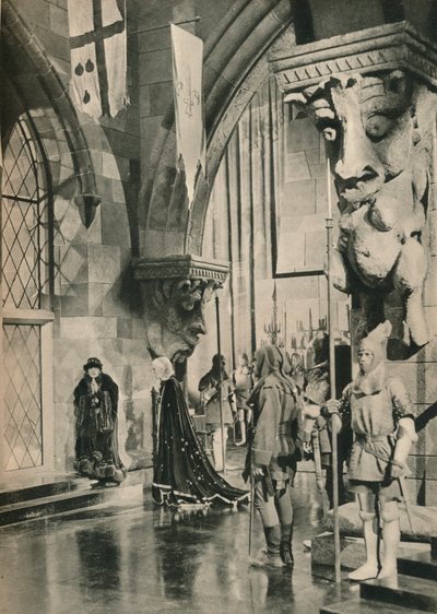 Scene in the Palace of Louis XI. From the film: The Beloved Rogue. Settings by William Cameron Me by Unbekannt