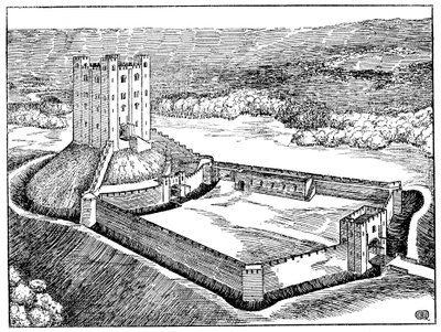 Scheme of a Norman castle based on Castle Hedingham, Essex, England by Unbekannt