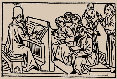 School lessons. From Speculum Vitae Humanae by Rodericus Zamorensis by Unbekannt