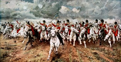 Scotland for Ever, the charge of the Scots Greys at Waterloo, 18 June 1815 by Unbekannt