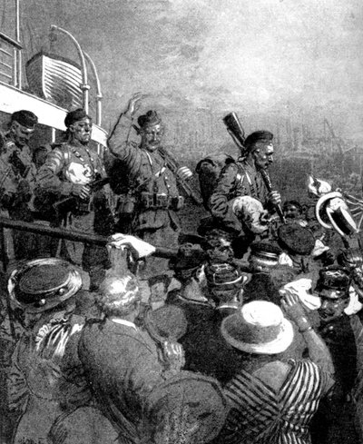Scottish Highlanders of the British Expeditionary Force at Boulogne, France, First World War, 1914 by Unbekannt