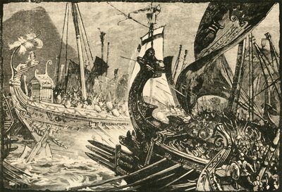 Sea-Fight Between Ptolemy and Demetrius Poliorcetes Off Salamis, 1890 by Unbekannt