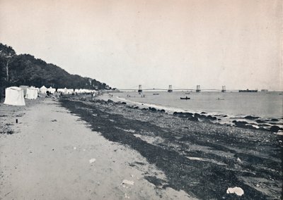 Sea View - The Bathing Beach and Suspension Pier, 1895 by Unbekannt