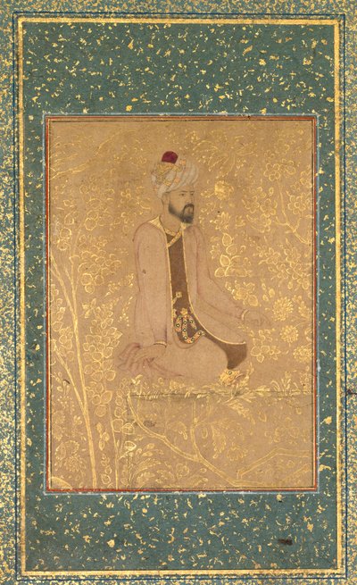 Seated Scholar, Border Fragment from the Teheran-Berlin Album by Unbekannt