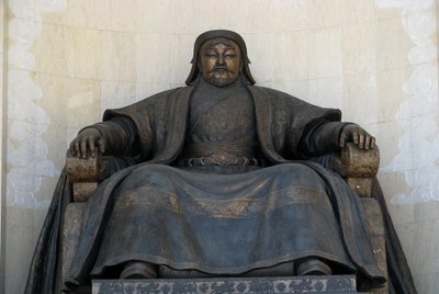 Seated Statue of Chingis Khan at the Parliament Building in Ulan Bator by Unbekannt