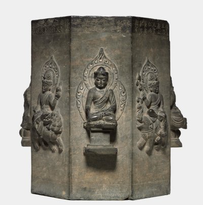 Section of a Dharani Pillar, Tang dynasty by Unbekannt