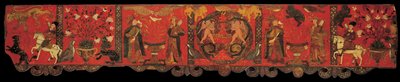 Section of wood panelling with decorative painting by Unbekannt