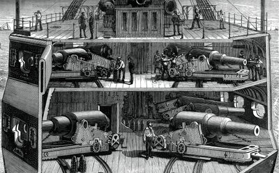 Section View of Batteries in the Ironclad Frigate Alexandra by Unbekannt