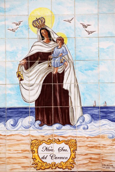 Senora del Carmen azulejo mosaic panel, Malaga, Spain by Unbekannt