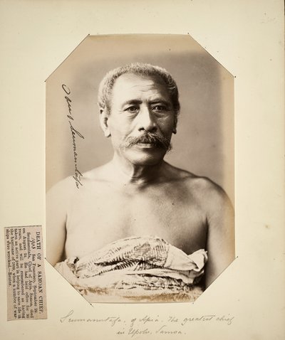 Seumanutafa, of Apia. The greatest chief in Upolu, Samoa by Unbekannt