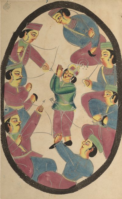 Seven Heroes or Warriors Killing Abhimanya, Son of Arjuna by Unbekannt