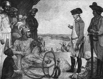 Shah Alam II, Mughal Emperor of India, reviewing the East India Company