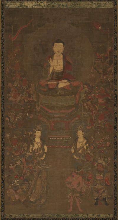 Shakyamuni Triad with the Sixteen Protectors of the Great Wisdom Sutra by Unbekannt