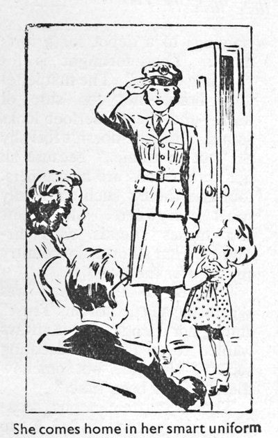 She Comes Home in Her Smart Uniform, 1940 by Unbekannt