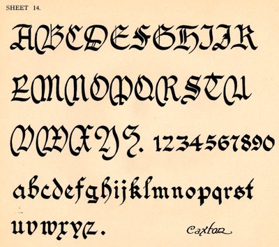 Sheet 14, from a Portfolio of Alphabets by Unbekannt