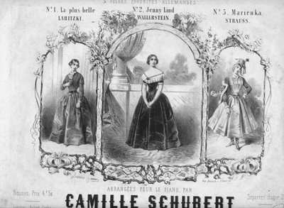 Sheet music for three polkas, mid 19th century by Unbekannt