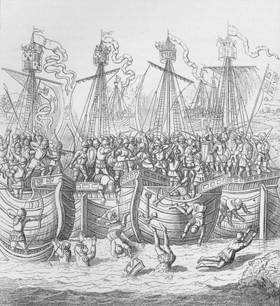 Ships at La Rochelle, France, in 1372 by Unbekannt