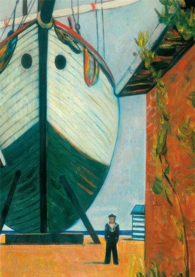 Shipyard with a Sailor by Unbekannt