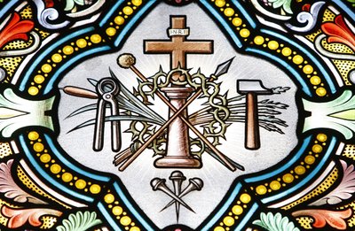 Shrine of Our Lady of La Salette Stained Glass Window Christian Symbols, La Salette, France by Unbekannt