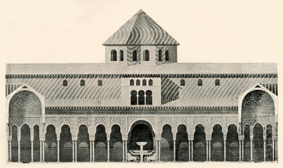 Side Elevation of the Court of the Lions and Fountain by Unbekannt