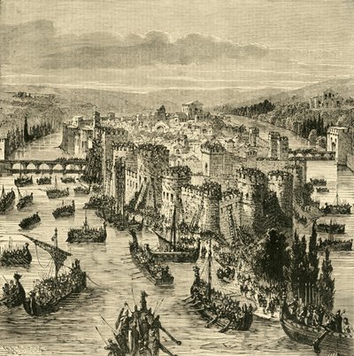 Siege of Paris by the Norsemen, 845 by Unbekannt