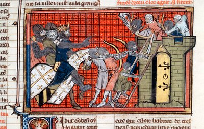 Siege of a town led by Godefroy de Bouillon by Unbekannt