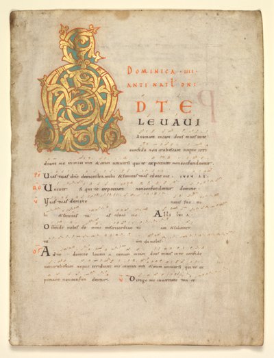Single Leaf Excised from a Gradual and Sacramentary: Initial A[d te lavavi] by Unbekannt