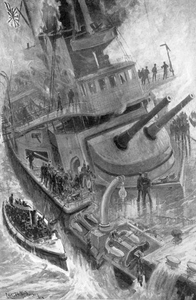 Sinking of the Japanese warship Hatsuse, Russo-Japanese War, 1904-5 by Unbekannt