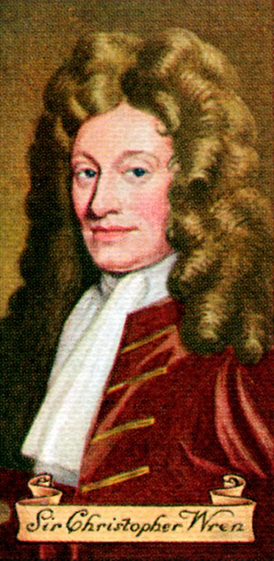 Sir Christopher Wren, taken from a series of cigarette cards, 1935 by Unbekannt