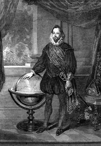 Sir Francis Drake, 16th-century Navigator, Sailor and Pirate, 1851 by Unbekannt