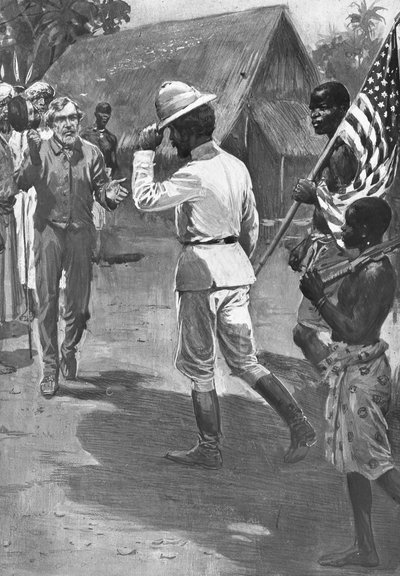 Sir Henry Morton Stanley meets David Livingstone, Africa, 1871 by Unbekannt
