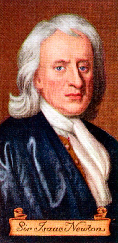 Sir Isaac Newton, from a Series of Cigarette Cards by Unbekannt