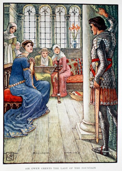 Sir Owen Greets the Lady of the Fountain by Unbekannt