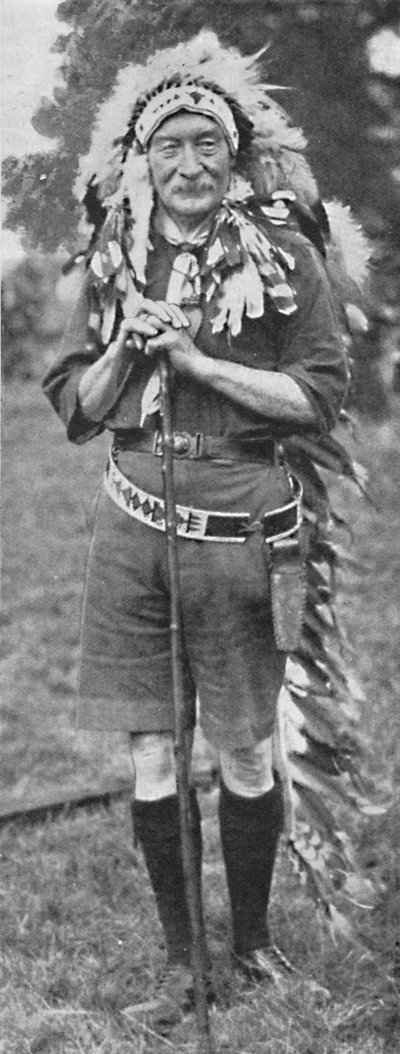 Sir Robert Baden-Powell, Arrayed in the Dress of a Red Indian Tribe by Unbekannt