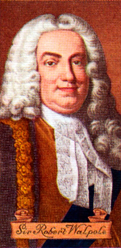 Sir Robert Walpole, taken from a series of cigarette cards, 1935 by Unbekannt