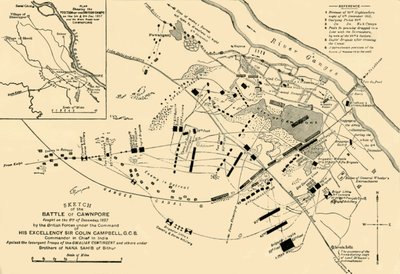 Sketch of the Battle of Cawnpore by Unbekannt