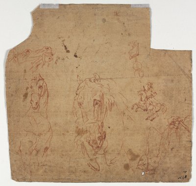 Sketches of Horses and Riders, 17th Century by Unbekannt