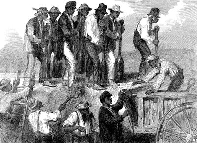 Slave Labour Strengthening the Fortifications of Savannah, Georgia, American Civil War, 1863 by Unbekannt