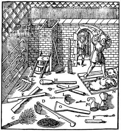 Smelting of Ores: Gold, Silver, Copper, and Lead, 1556 by Unbekannt