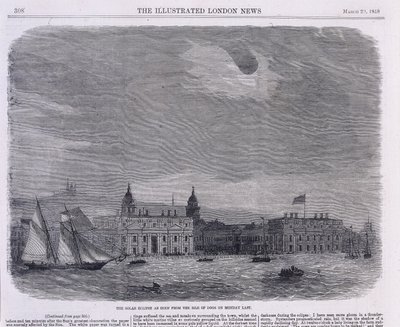 Solar Eclipse Seen Over the Royal Observatory, Greenwich, 1858 by Unbekannt