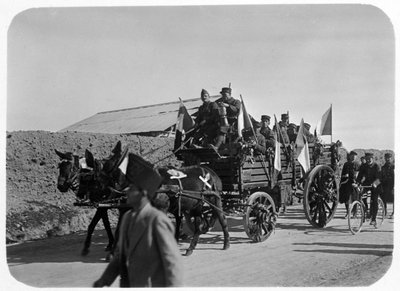 Soldiers of the French Foreign Legion travelling by wagon, Syria, 20th century by Unbekannt