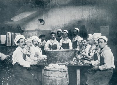 Some of the Cooks Preparing the Soup at the Messagerie Van Gand by Unbekannt