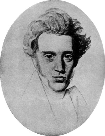 Soren Kierkegaard, Danish philosopher and theologian, c1840 by Unbekannt