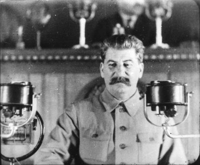 Soviet Leader Josef Stalin Giving a Speech at the Congress of the Communist Party, 1930s by Unbekannt
