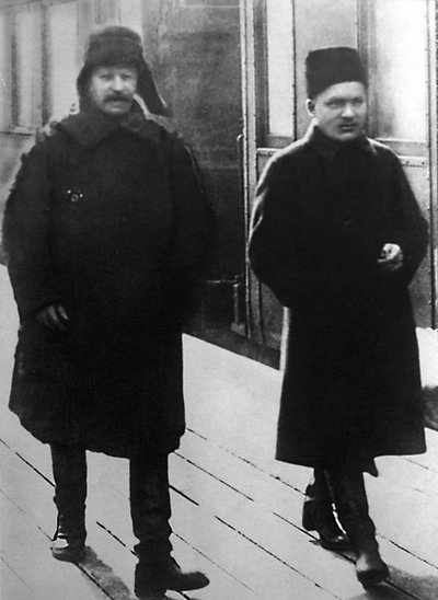 Soviet Leaders Joseph Stalin and Sergei Kirov, Moscow, USSR by Unbekannt